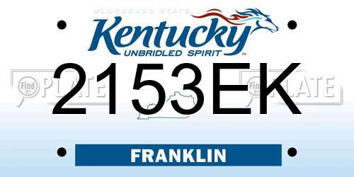 2153EK Kentucky License Plate