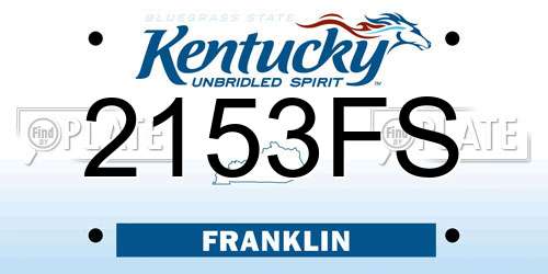 2153FS Kentucky License Plate