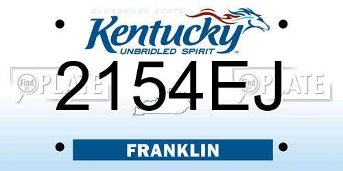 2154EJ Kentucky License Plate