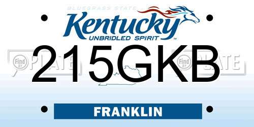 215GKB Kentucky License Plate
