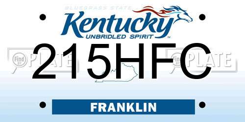 215HFC Kentucky License Plate