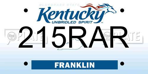 215RAR Kentucky License Plate