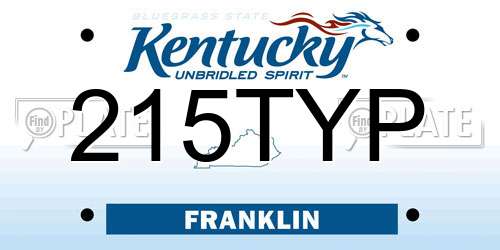215TYP Kentucky License Plate