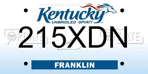 215XDN Kentucky License Plate