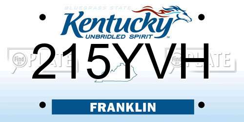 215YVH Kentucky License Plate