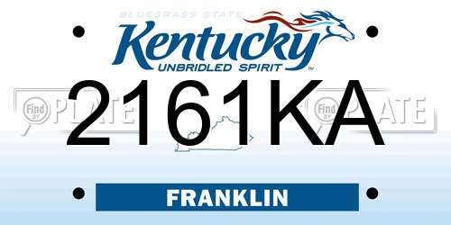 2161KA Kentucky License Plate