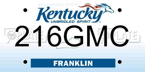 216GMC Kentucky License Plate
