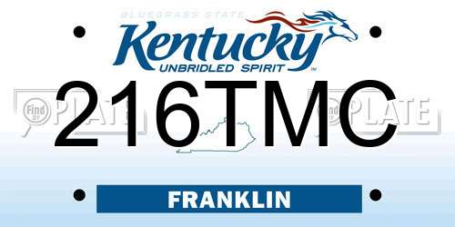 216TMC Kentucky License Plate
