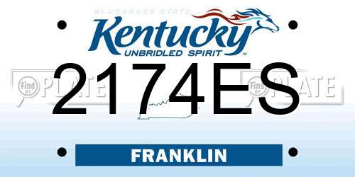 2174ES Kentucky License Plate