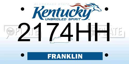2174HH Kentucky License Plate