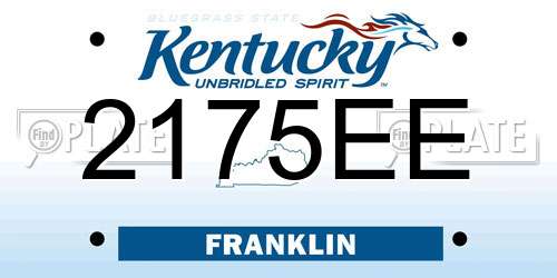 2175EE Kentucky License Plate