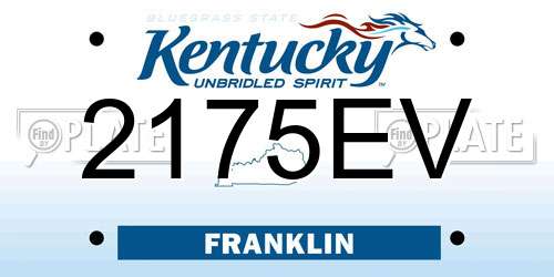 2175EV Kentucky License Plate
