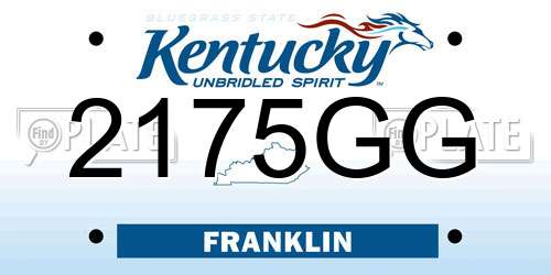 2175GG Kentucky License Plate