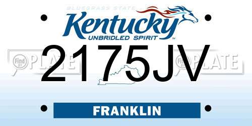 2175JV Kentucky License Plate