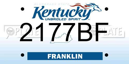 2177BF Kentucky License Plate