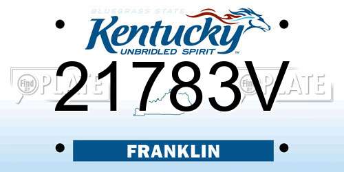 21783V Kentucky License Plate