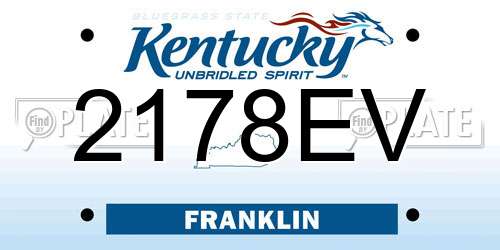 2178EV Kentucky License Plate