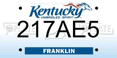 217AE5 Kentucky License Plate