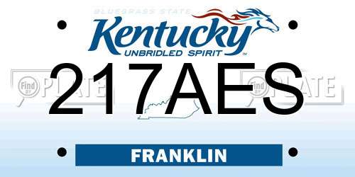217AES Kentucky License Plate