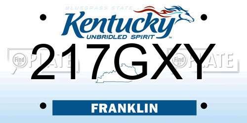217GXY Kentucky License Plate