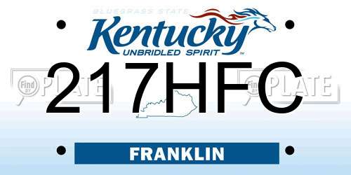 217HFC Kentucky License Plate