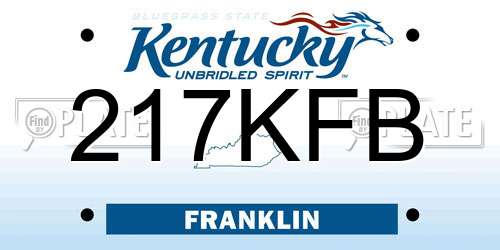 217KFB Kentucky License Plate