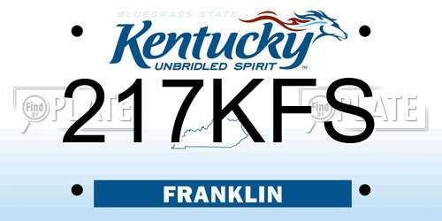 217KFS Kentucky License Plate