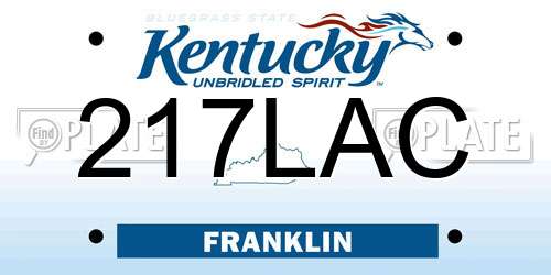 217LAC Kentucky License Plate