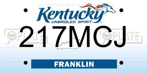 217MCJ Kentucky License Plate