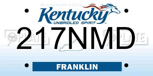 217NMD Kentucky License Plate