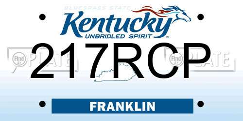 217RCP Kentucky License Plate
