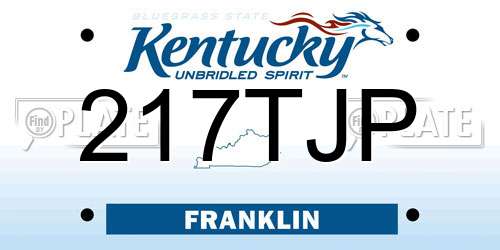 217TJP Kentucky License Plate
