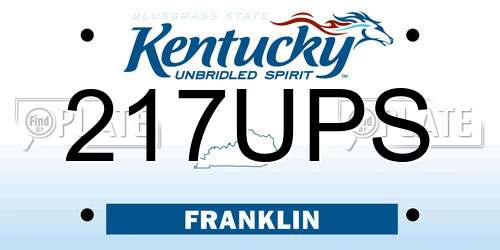 217UPS Kentucky License Plate