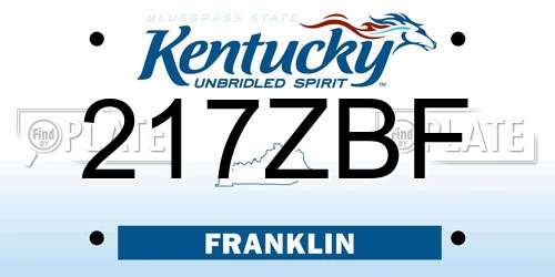 217ZBF Kentucky License Plate
