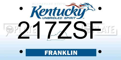 217ZSF Kentucky License Plate