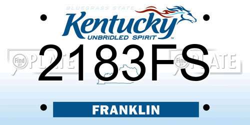 2183FS Kentucky License Plate