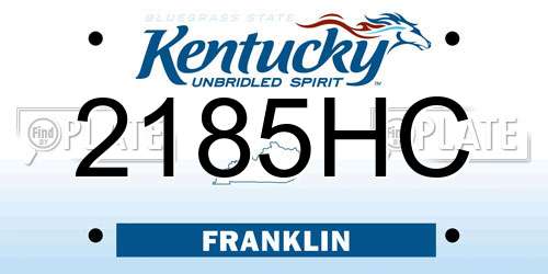 2185HC Kentucky License Plate
