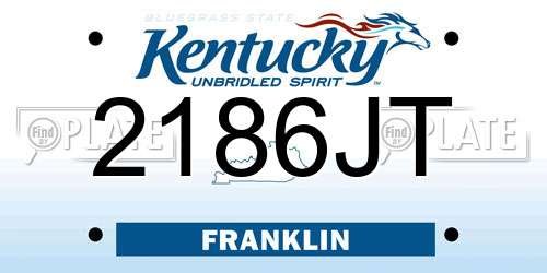 2186JT Kentucky License Plate