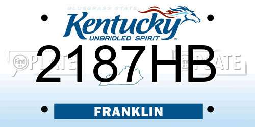 2187HB Kentucky License Plate