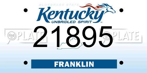 21895 Kentucky License Plate