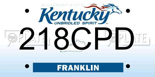 218CPD Kentucky License Plate
