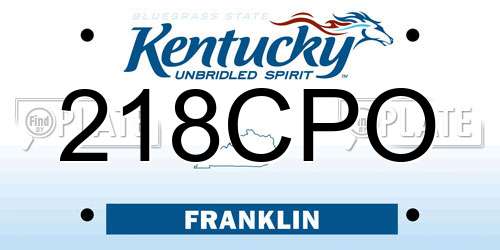 218CPO Kentucky License Plate