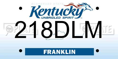 218DLM Kentucky License Plate