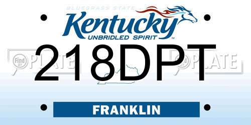 218DPT Kentucky License Plate