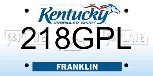 218GPL Kentucky License Plate