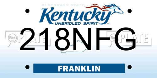 218NFG Kentucky License Plate