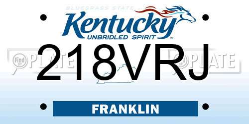 218VRJ Kentucky License Plate