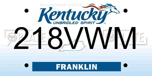 218VWM Kentucky License Plate
