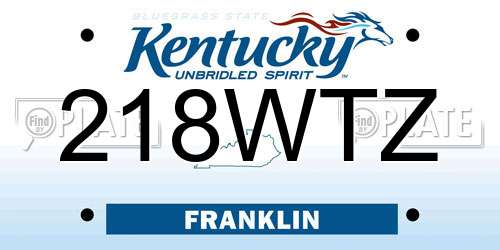 218WTZ Kentucky License Plate