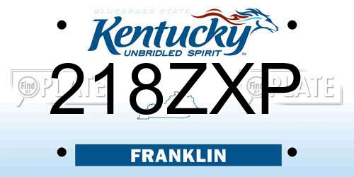 218ZXP Kentucky License Plate